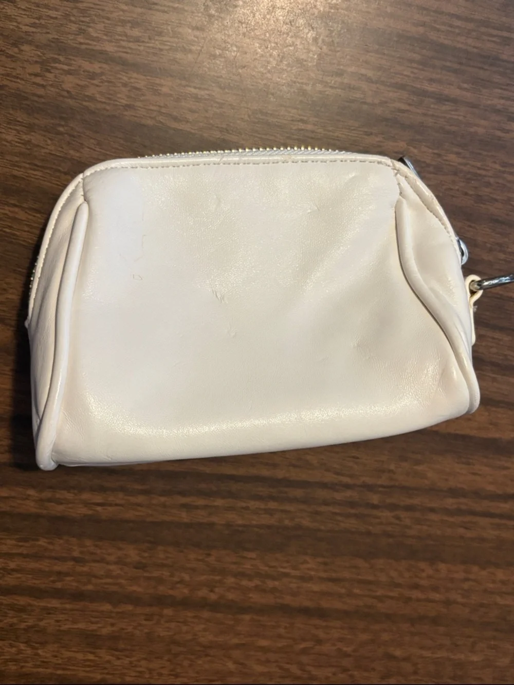 Versace Mini White Faux Leather Cosmetic Case